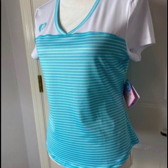 NWT CHUBBY MERMAID JUNIOR  STRIPED BLUE/WHITE TOP - Picture 2 of 10